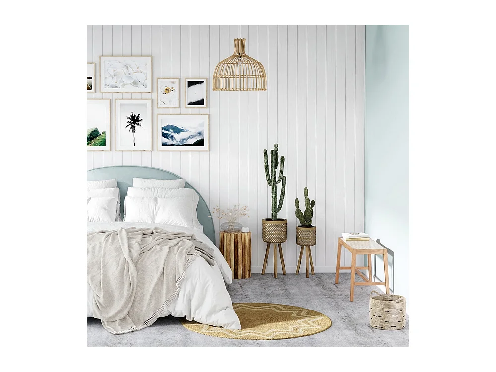 Banco de 2 plazas de roble macizo y caña - Kappa