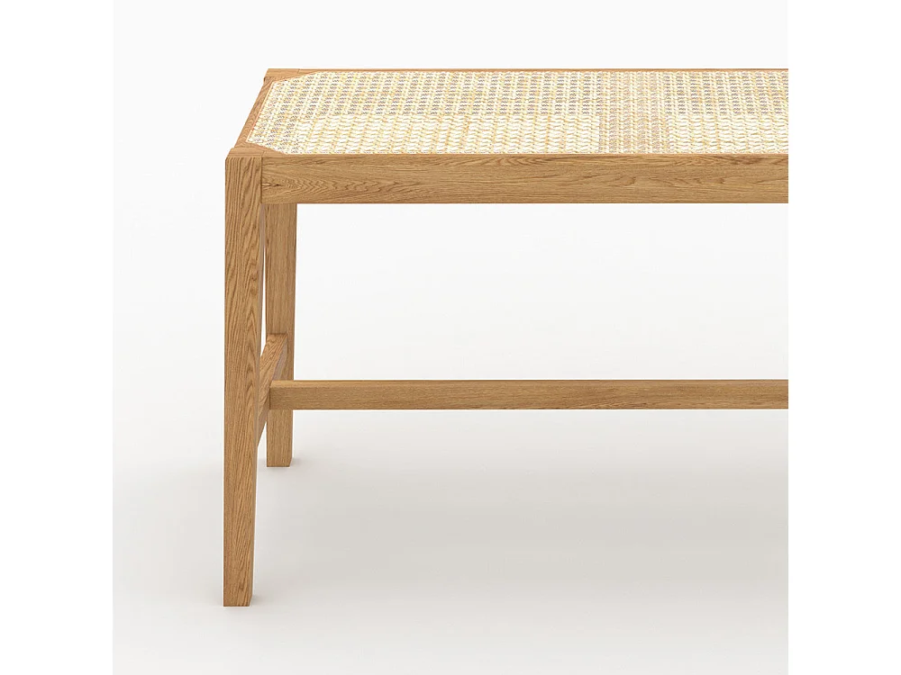 Banc 2 places en bois de chêne massif et cannage - Kappa