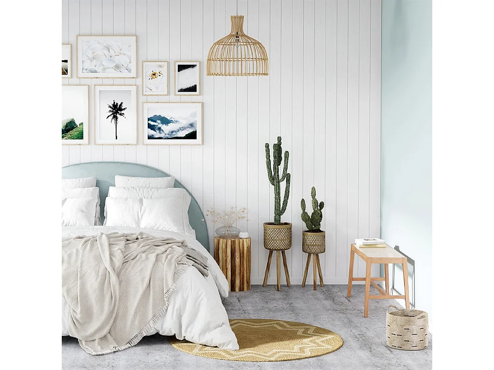 Banc 2 places en bois de chêne massif et cannage - Kappa