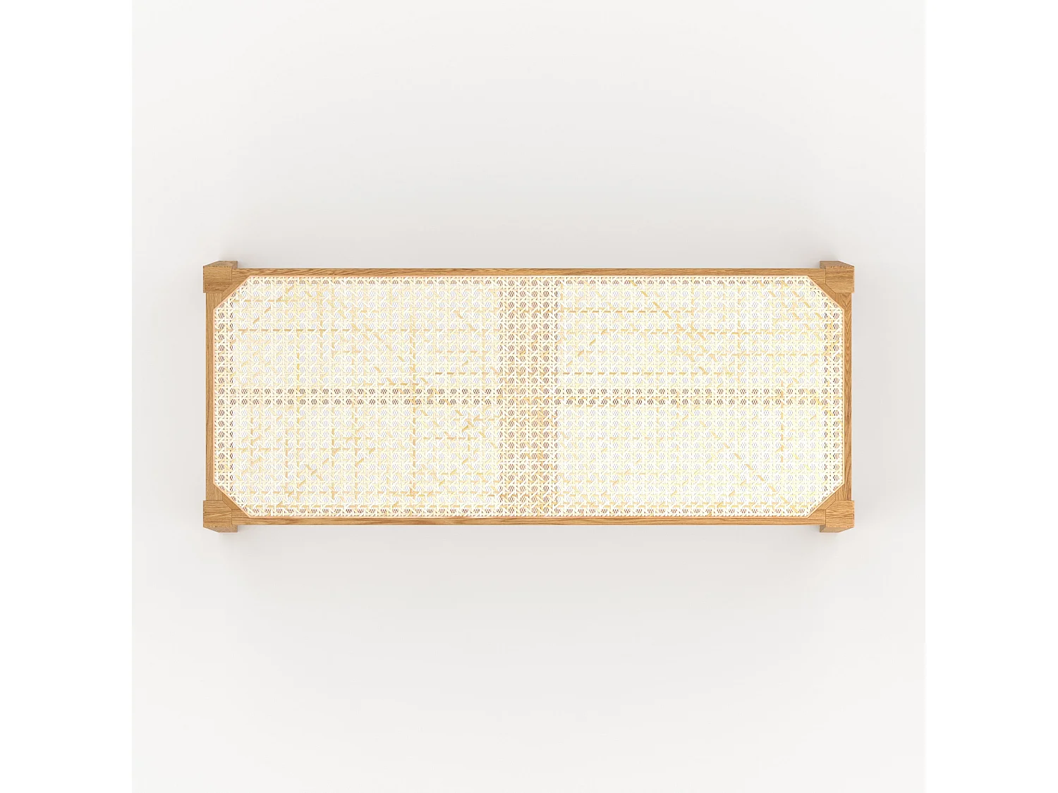 Banc 2 places en bois de chêne massif et cannage - Kappa