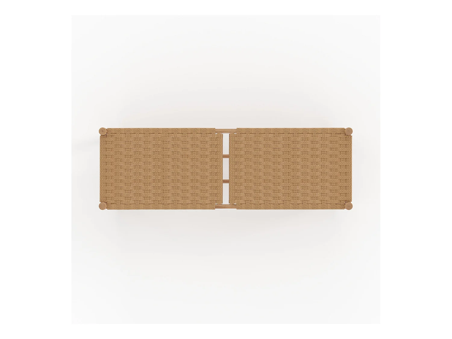 Banco de 2 plazas en roble macizo con trenzado - Kepler