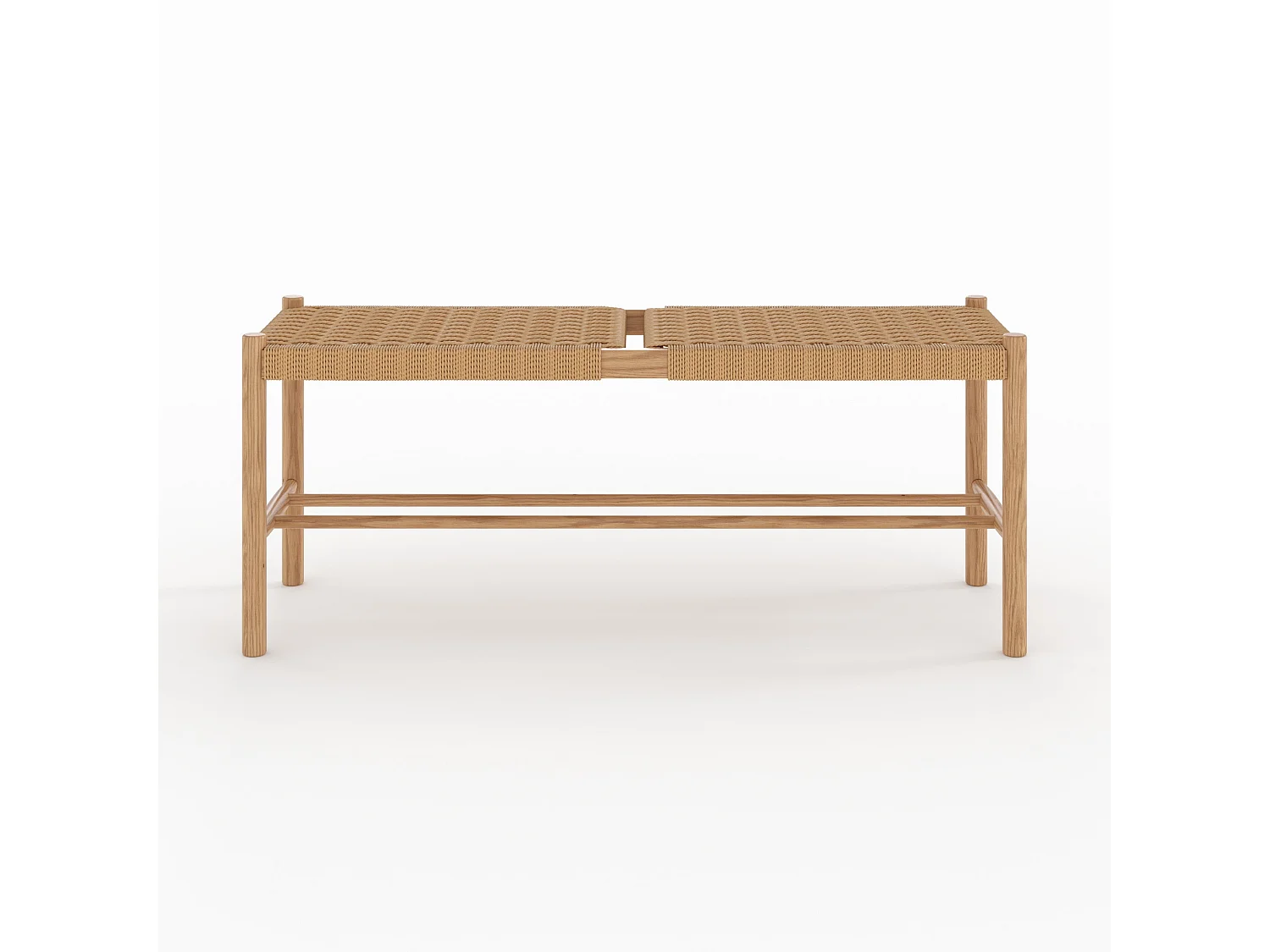 Panca a 2 posti in rovere massiccio con intreccio - Kepler