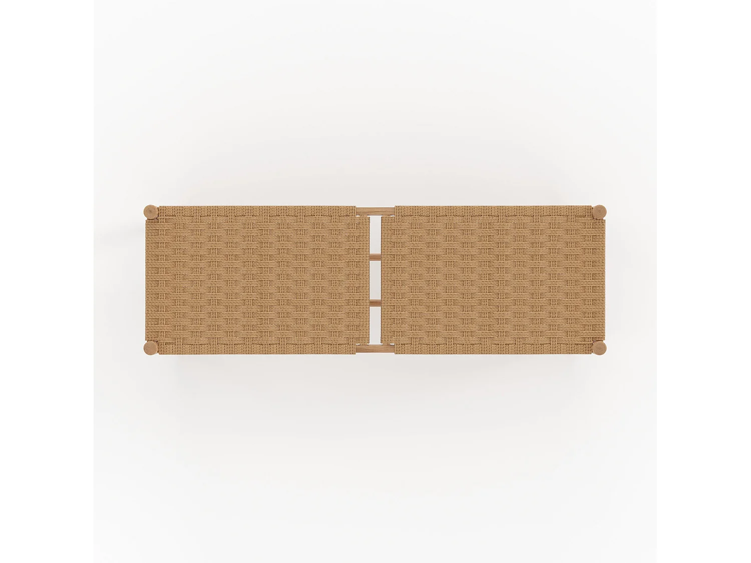 Panca a 2 posti in legno di quercia massiccia con intreccio - Kepler