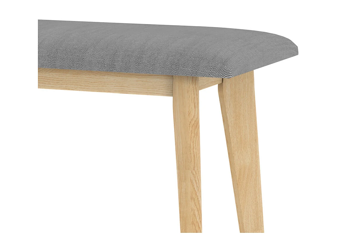 Banc 2 places en tissu gris et pieds en hévéa massif - Corretta