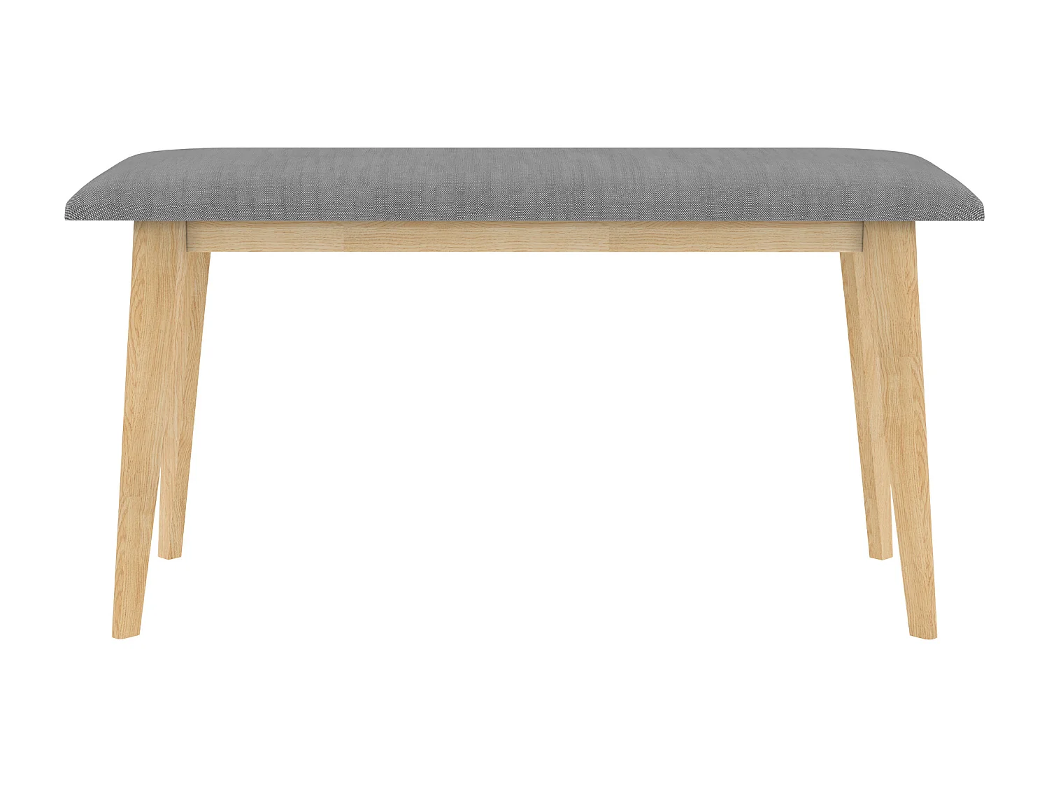 Banc 2 places en tissu gris et pieds en hévéa massif - Corretta