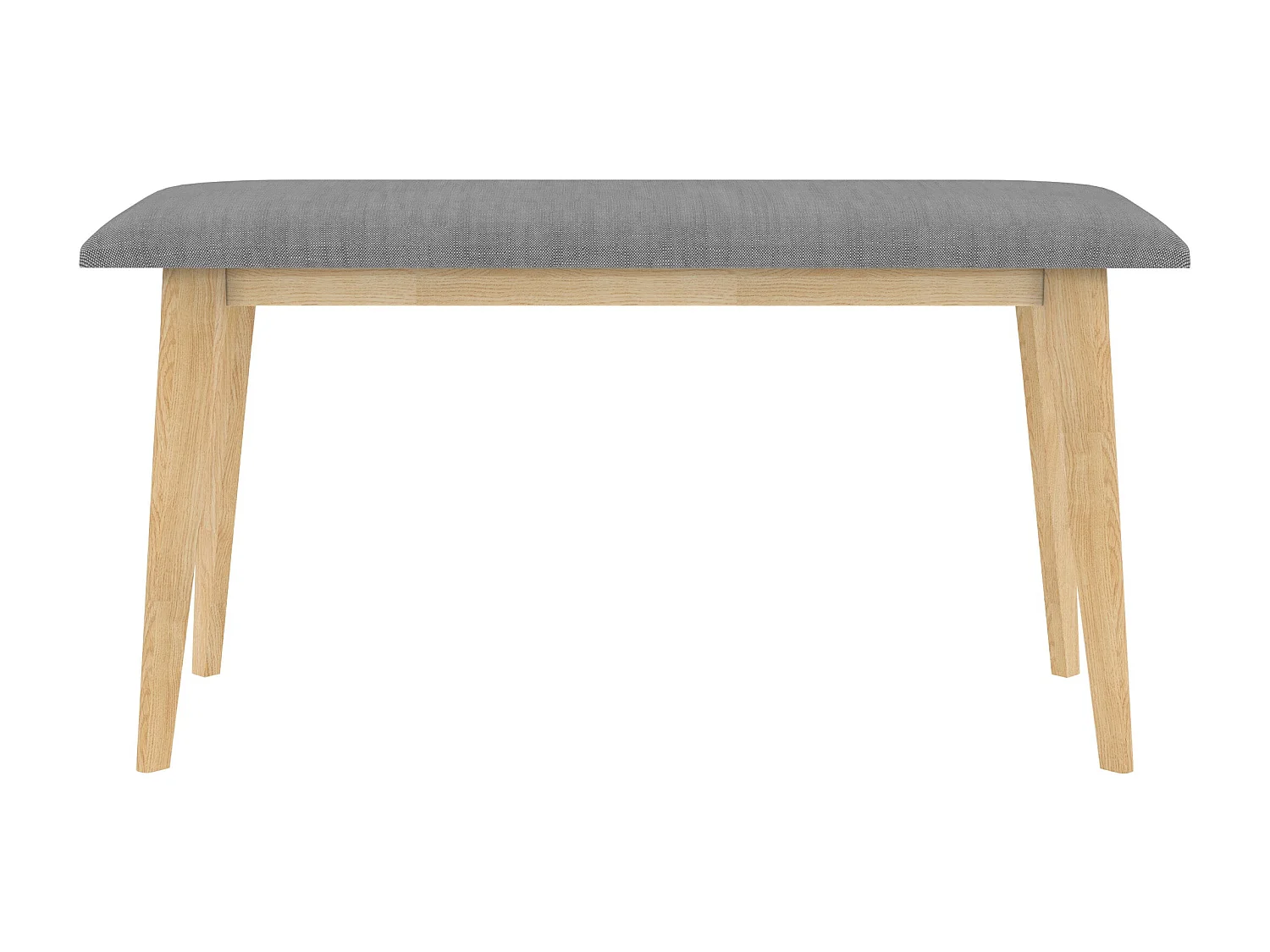 Banc 2 places en tissu gris et pieds en hévéa massif - Corretta