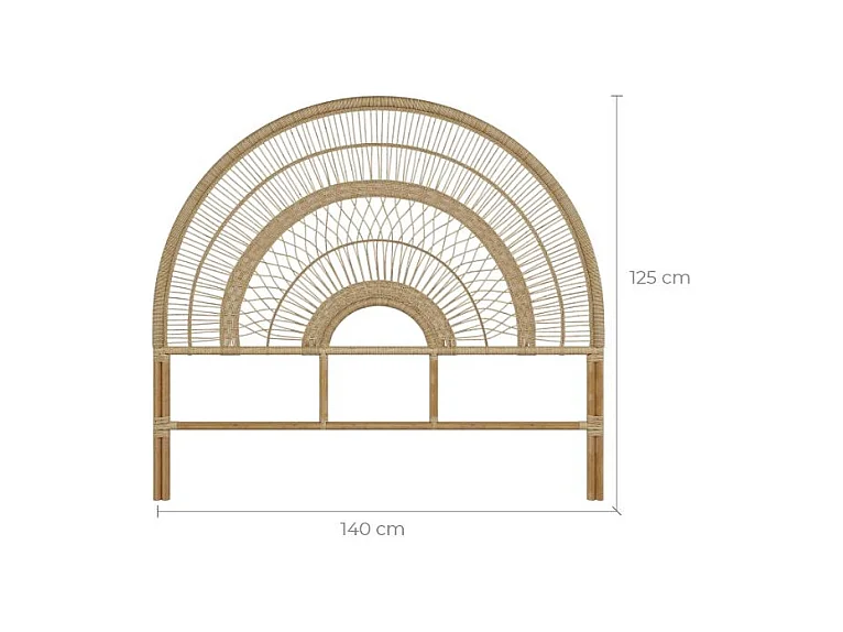 Tête de lit en rotin naturel 140 cm - Astéria