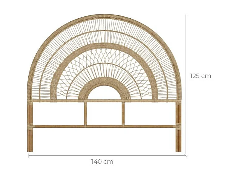 Cabecero de ratán natural 140 cm - Astéria