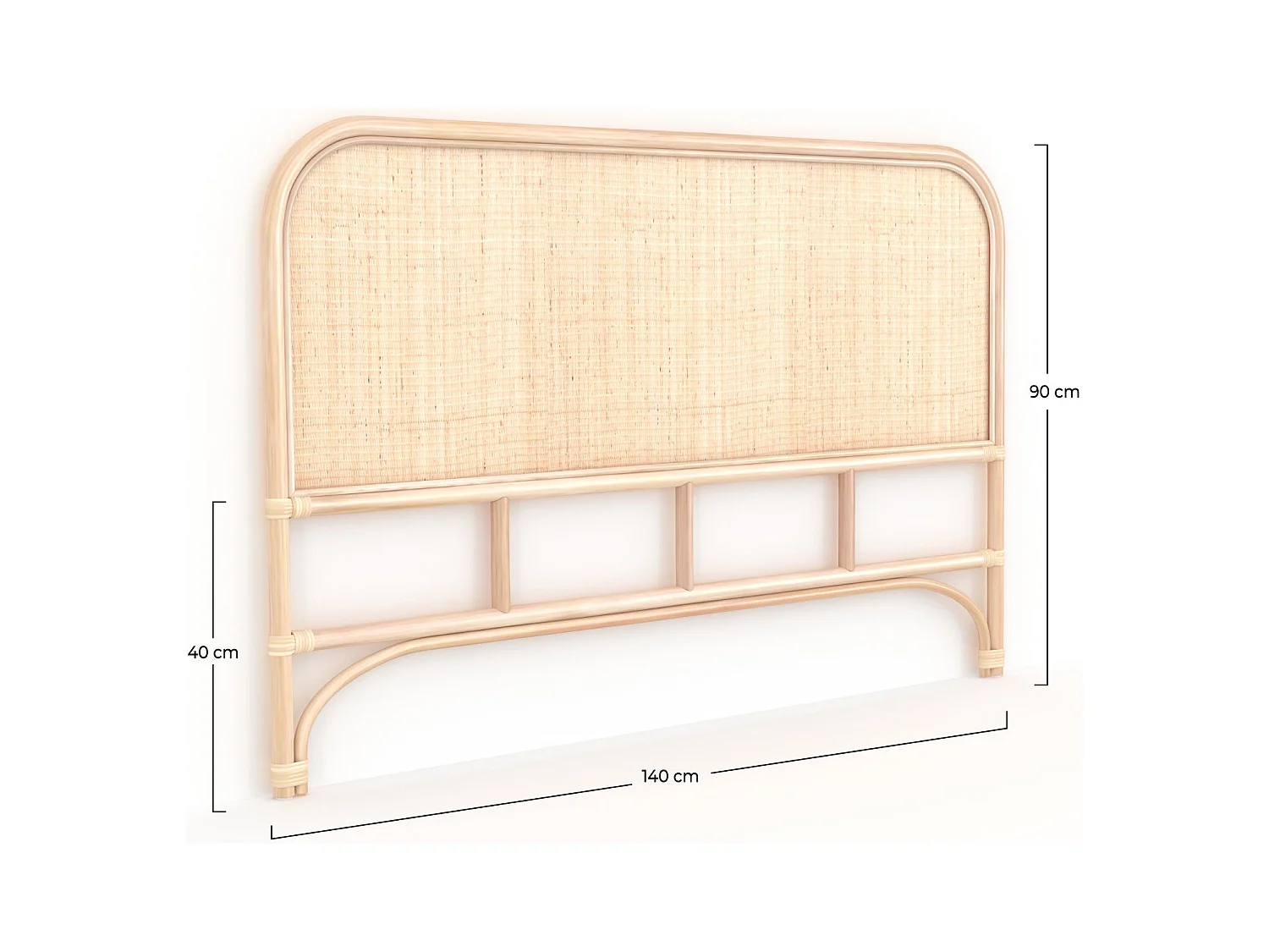 Testata da letto 160 cm in rattan naturale - Néora