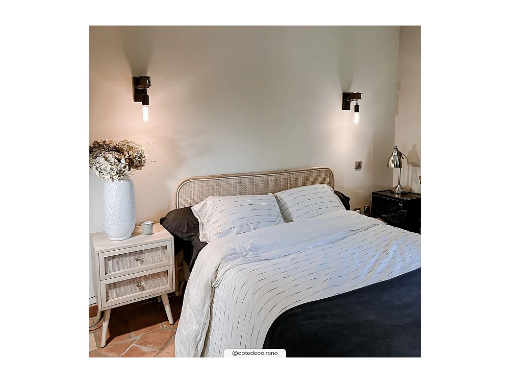 Testata da letto 160 cm in rattan naturale - Néora