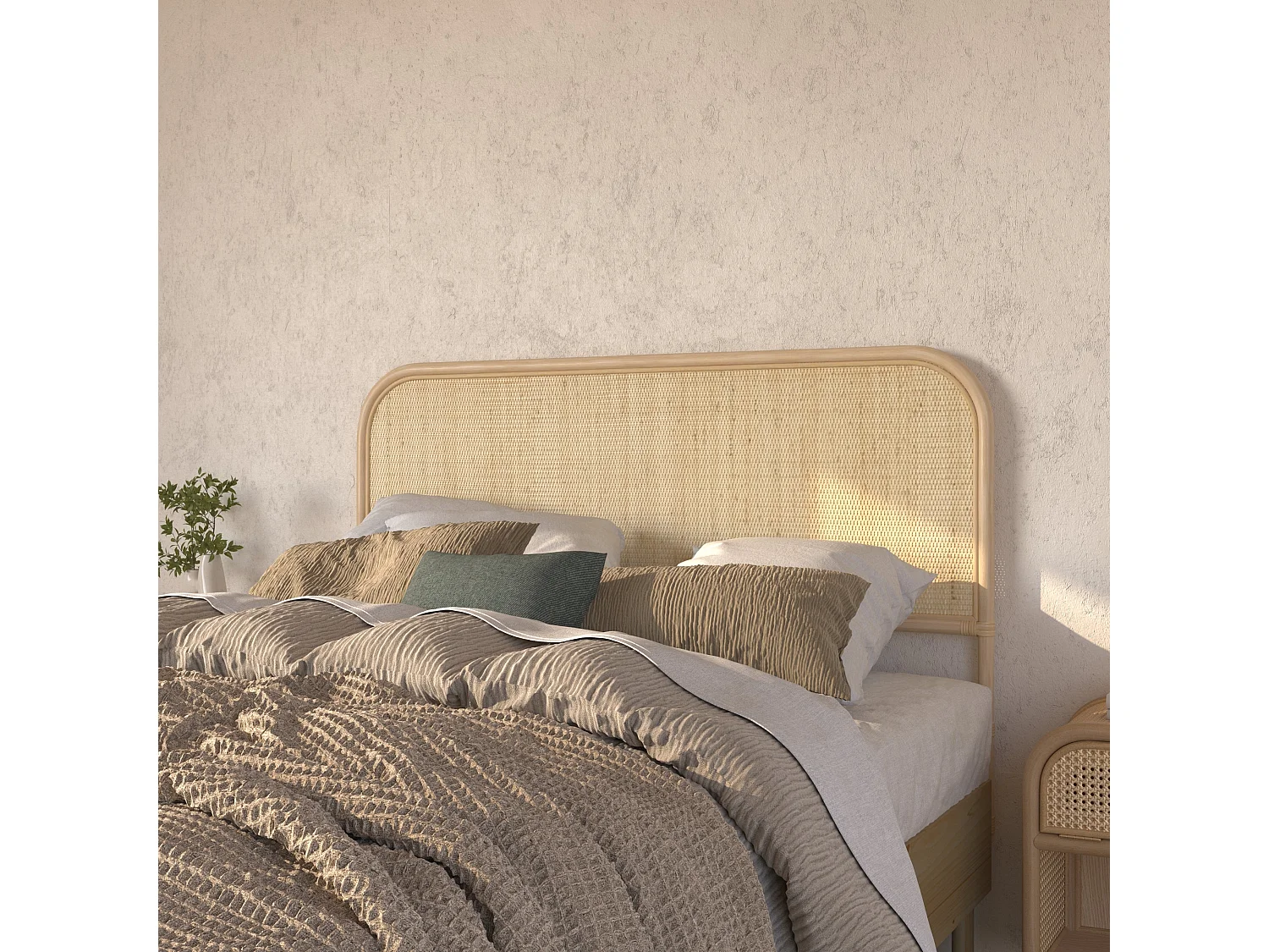 Tête de lit 140 cm en rotin naturel - Grace