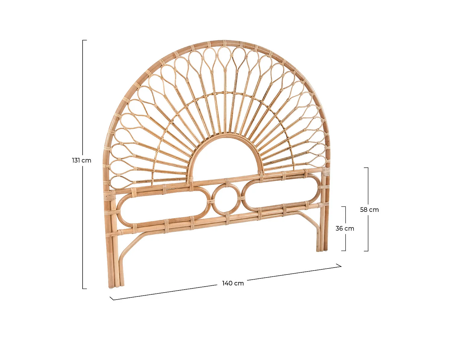 Cabecero de ratán 140 cm - Bahia