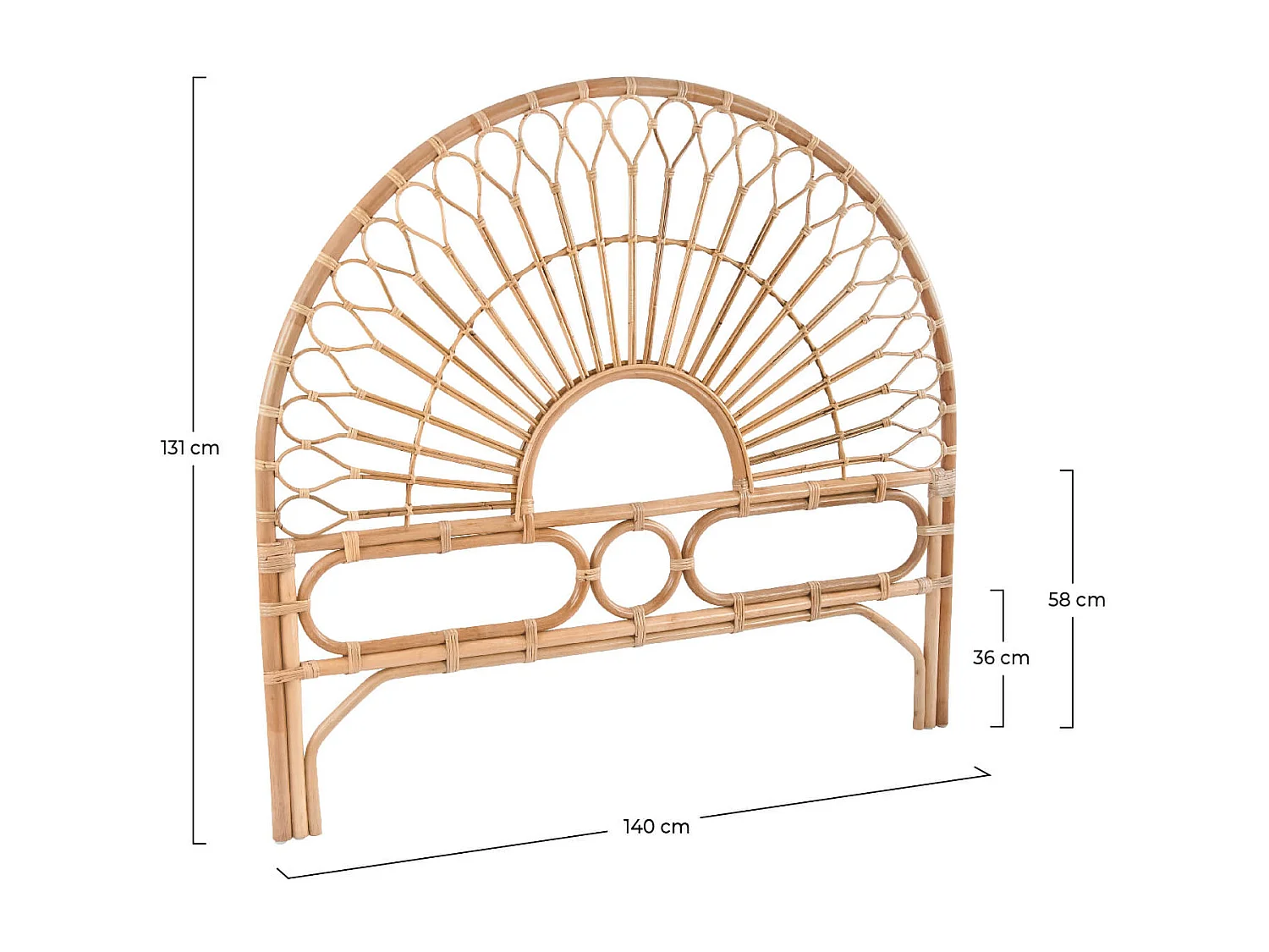 Cabecero de ratán 140 cm - Bahia