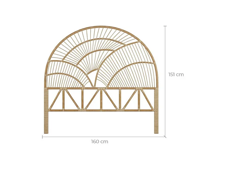 Cabecero de ratán natural 160 cm - Séléné