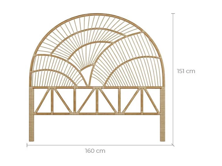 Cabecero de ratán natural 160 cm - Séléné