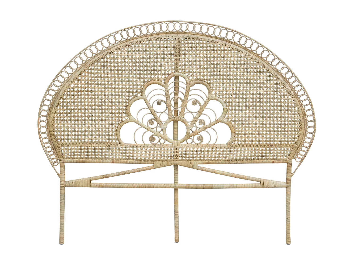 Testata da letto 160 cm in rattan naturale - Gabriella