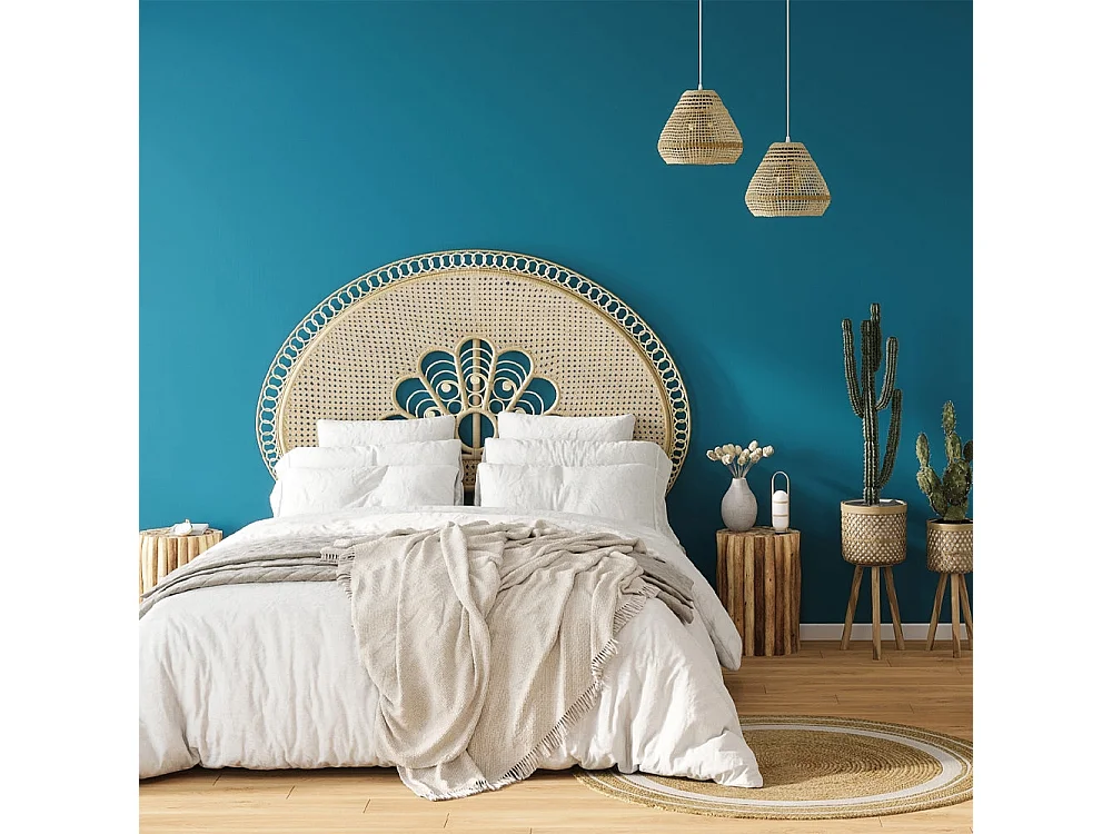 Testata da letto 160 cm in rattan naturale - Gabriella