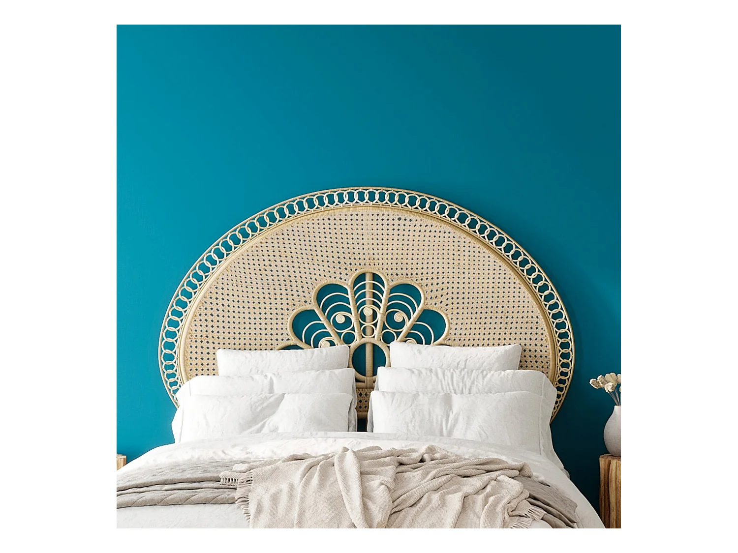 Tête de lit 140 cm en rotin naturel - Gabriella