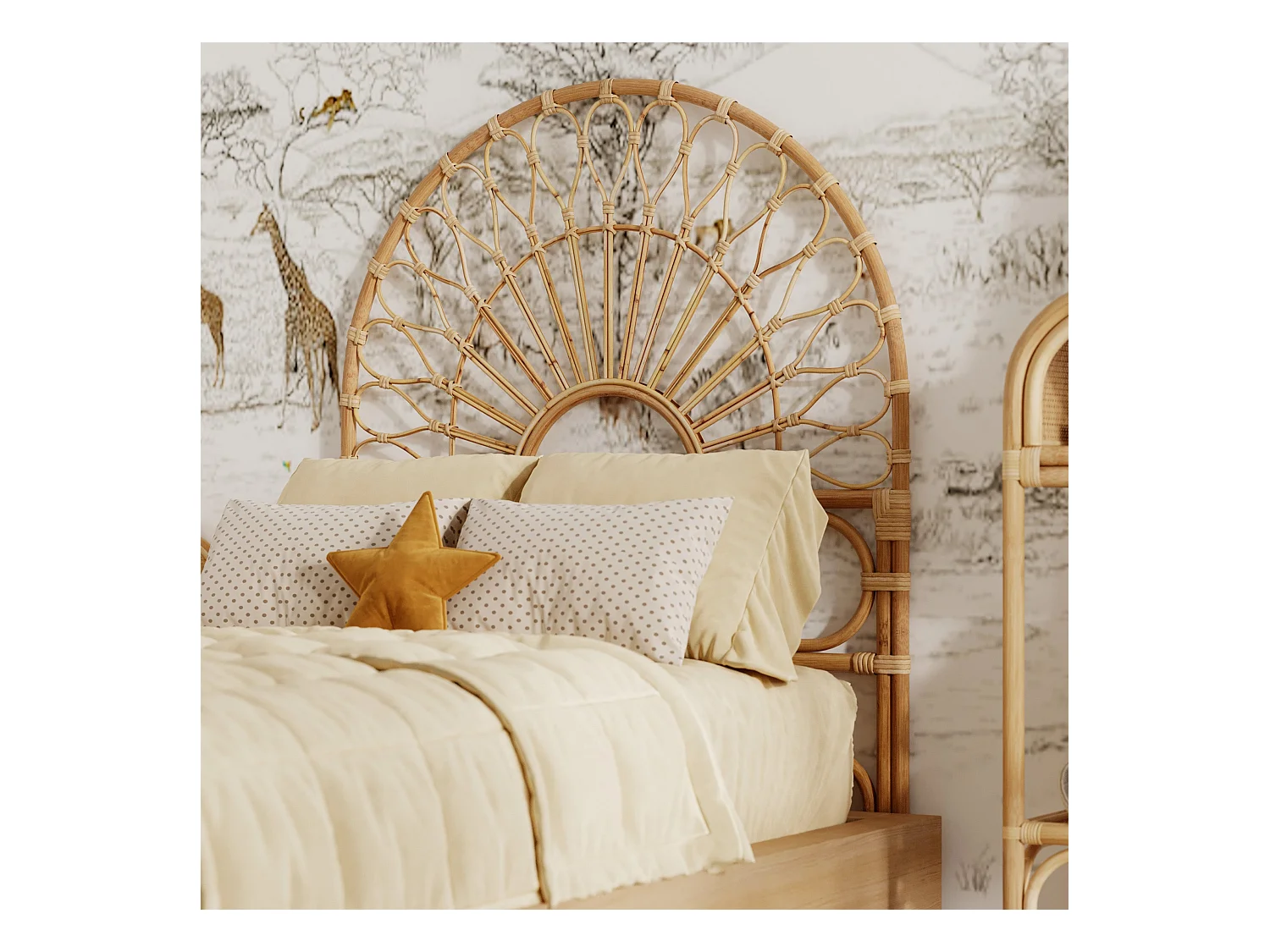 Testata da letto in rattan da 90 cm - Bahia