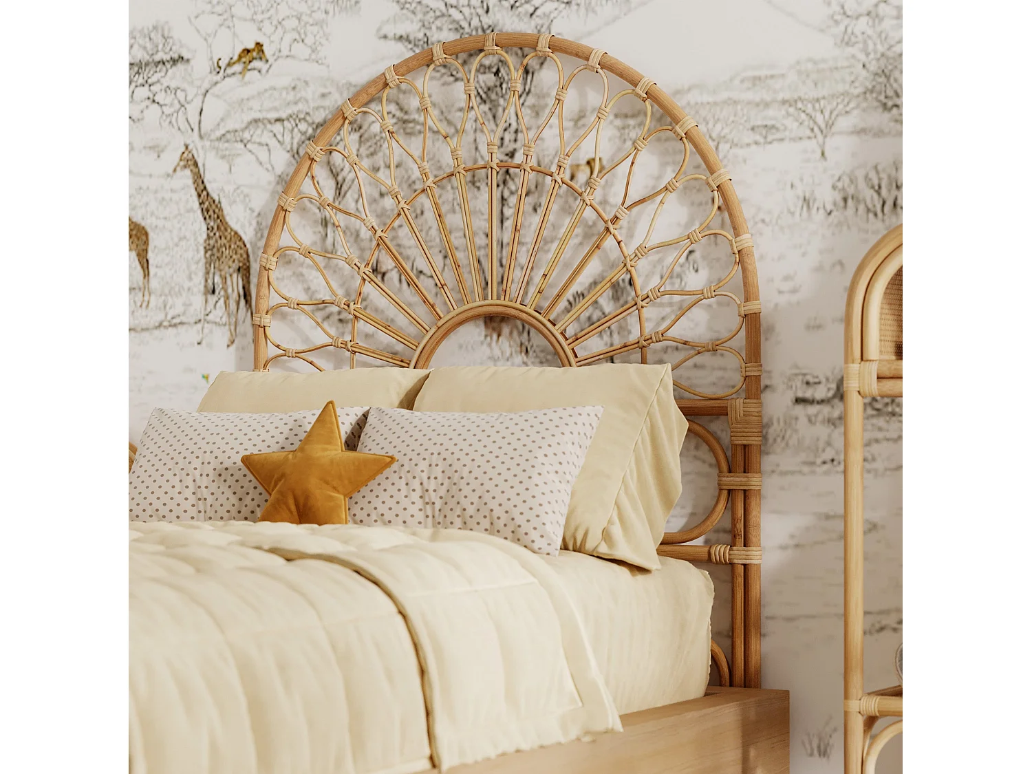 Cabecera de 90 cm en ratán natural - Bahia