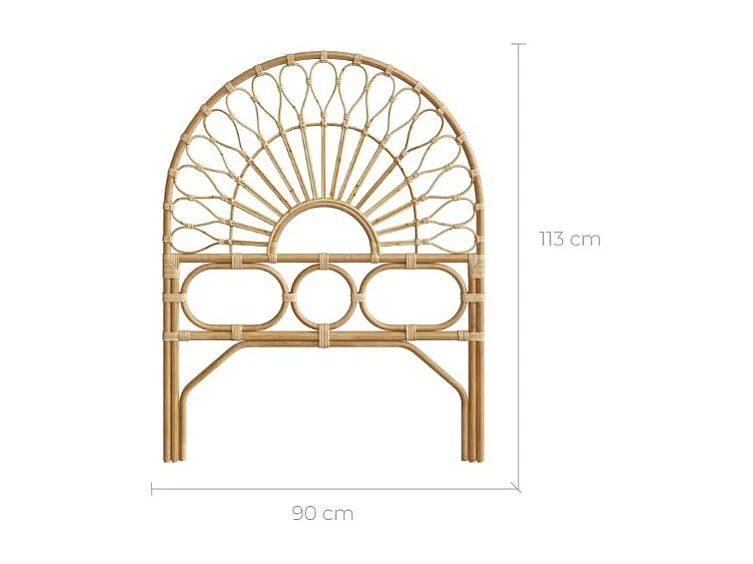 Cabecera de 90 cm en ratán natural - Bahia