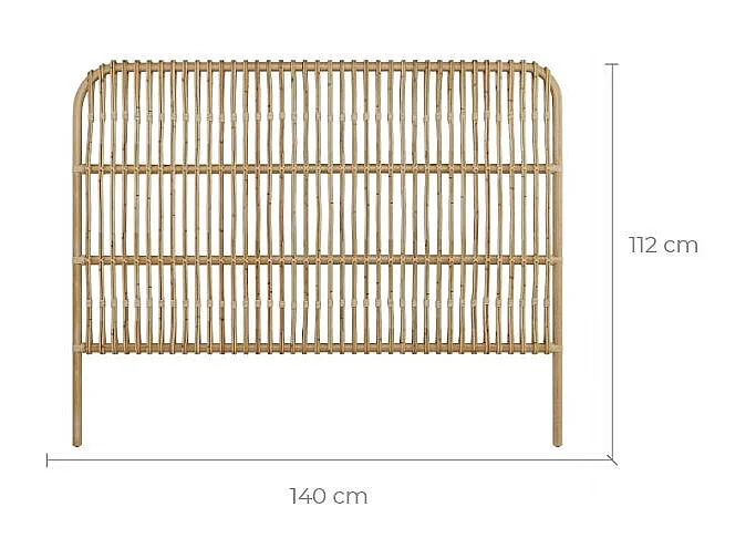 Testiera in rattan naturale 140 cm - Morphée