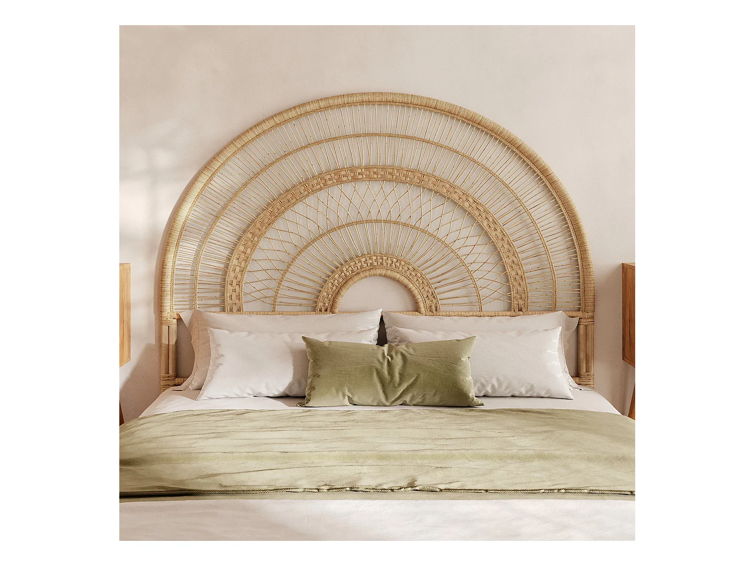 Tête de lit en rotin naturel 160 cm - Astéria