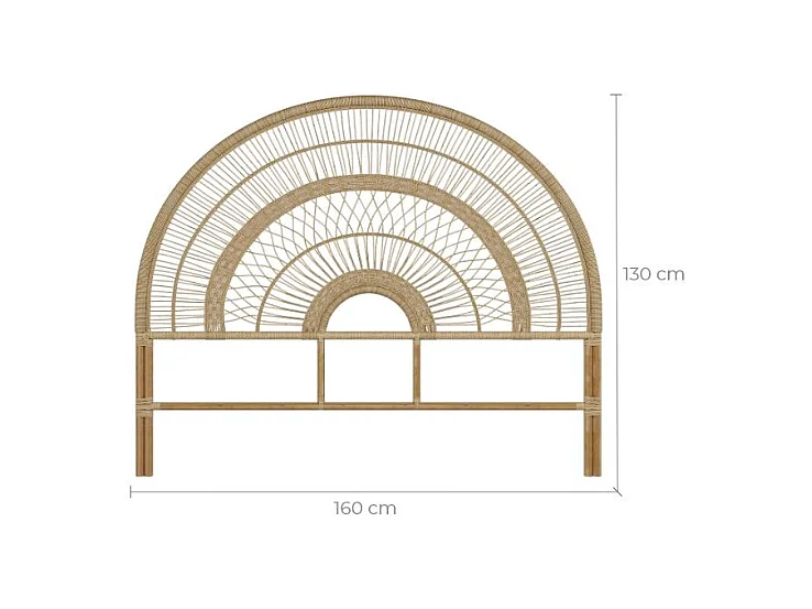 Tête de lit en rotin naturel 160 cm - Astéria