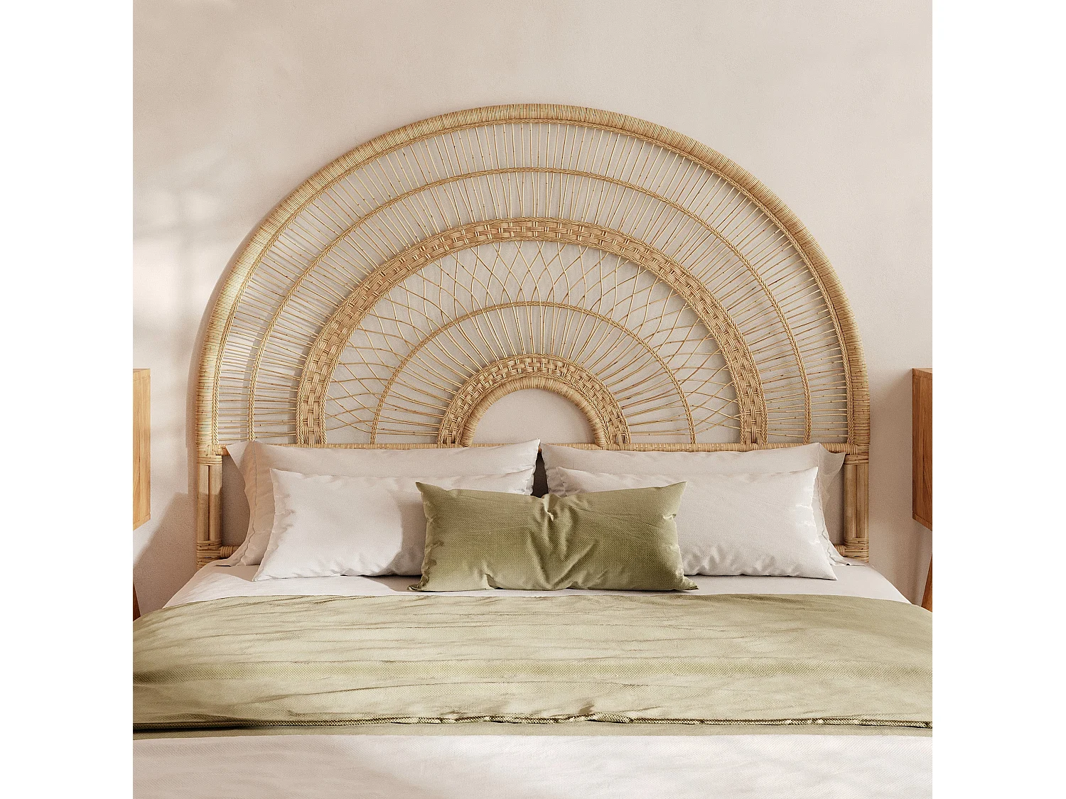 Testata da letto in rattan naturale 160 cm - Astéria