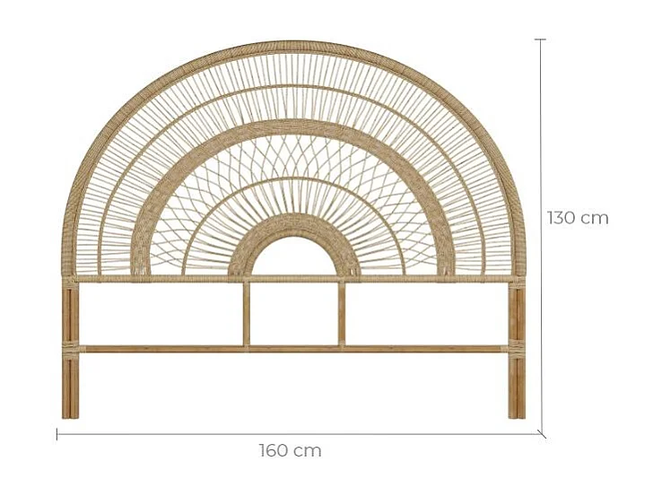Testata da letto in rattan naturale 160 cm - Astéria