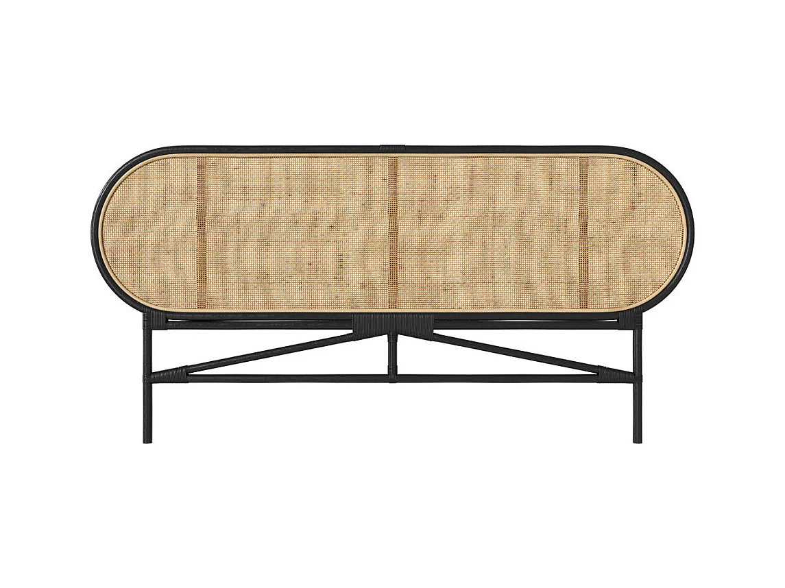 Cabecero de ratán natural y negro 160 cm - Navahino