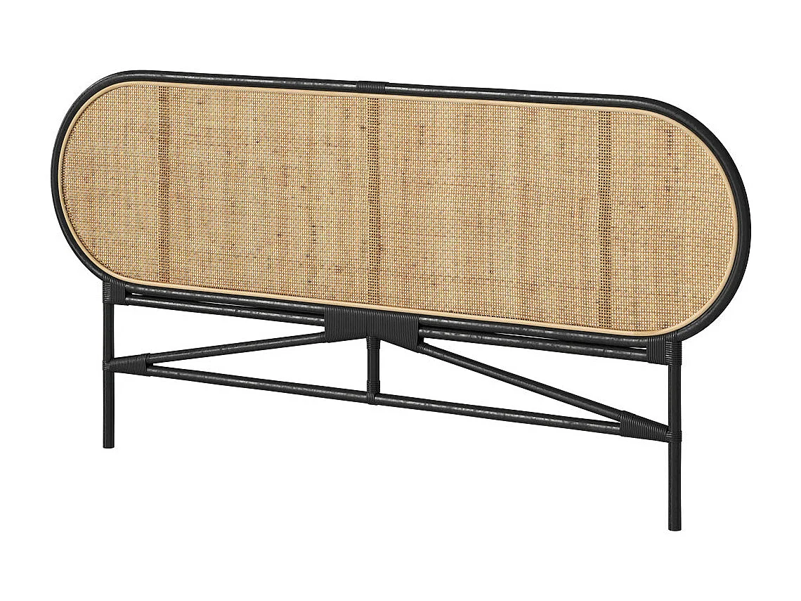 Cabecero de ratán natural y negro 160 cm - Navahino
