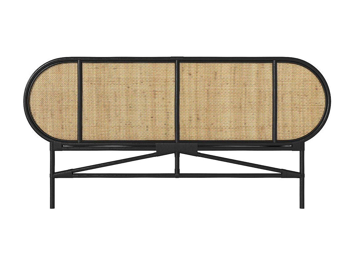 Cabecero de ratán natural y negro 160 cm - Navahino