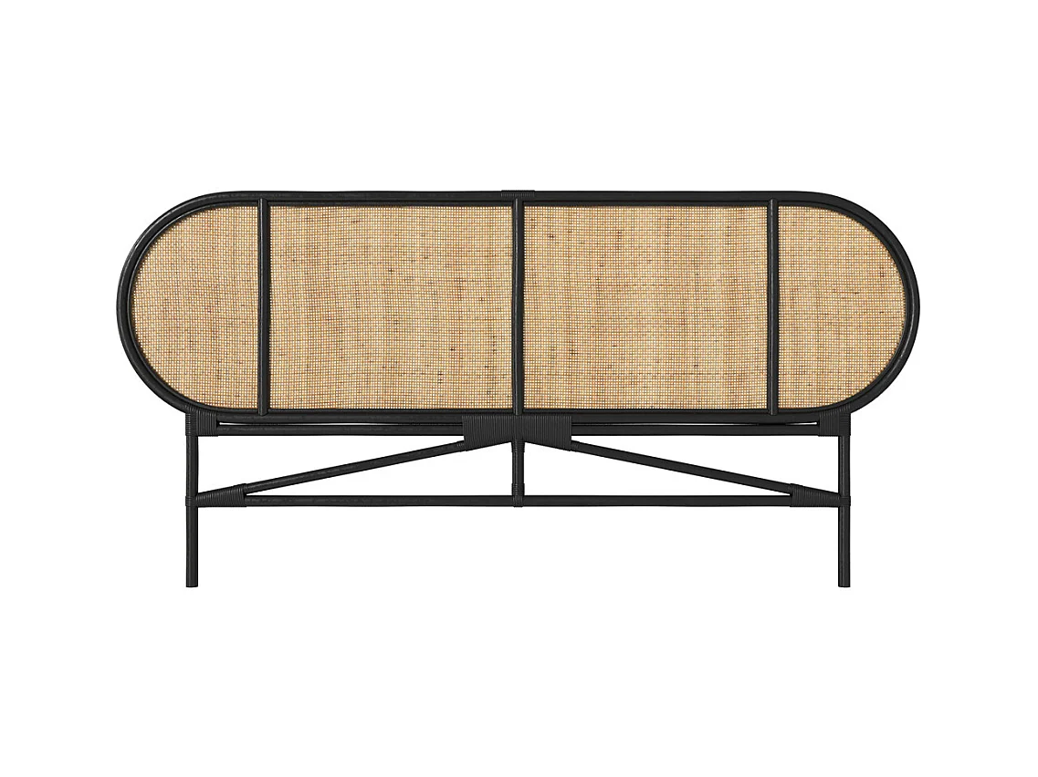 Tête de lit en rotin naturel et noir 160 cm - Navahino