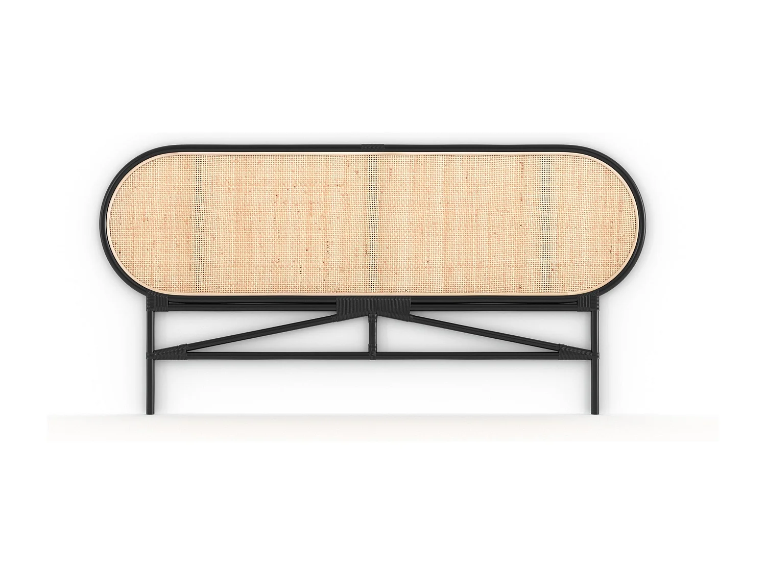 Tête de lit en rotin naturel et noir 160 cm - Navahino