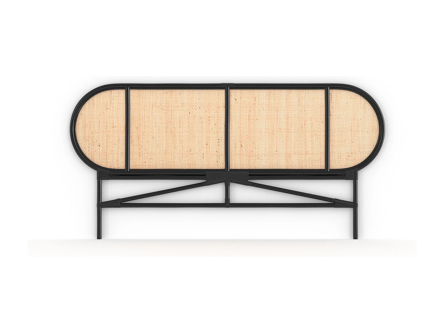 Tête de lit en rotin naturel et noir 160 cm - Navahino