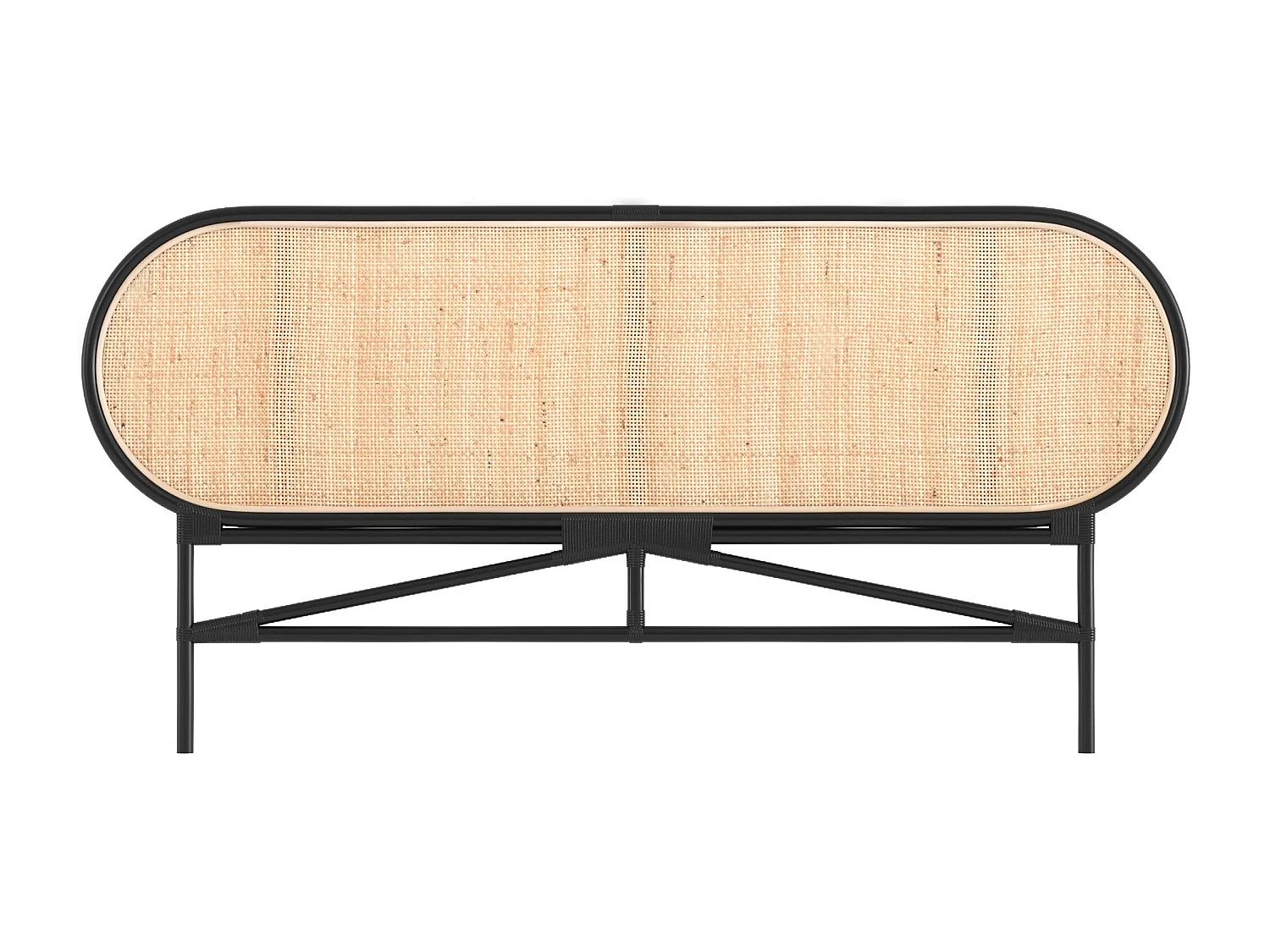 Tête de lit en rotin naturel et noir 160 cm - Navahino