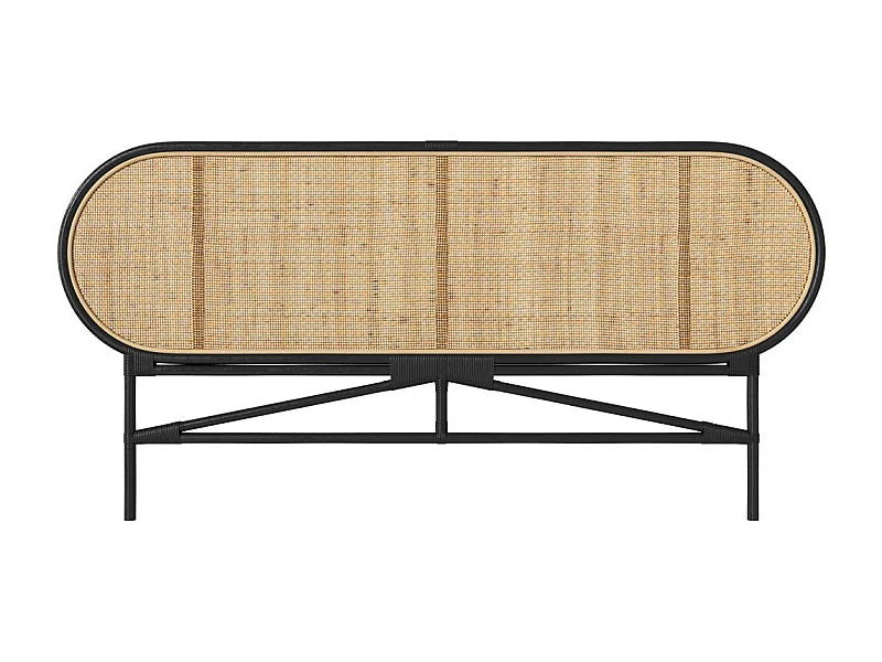 Tête de lit en rotin naturel et noir 160 cm - Navahino