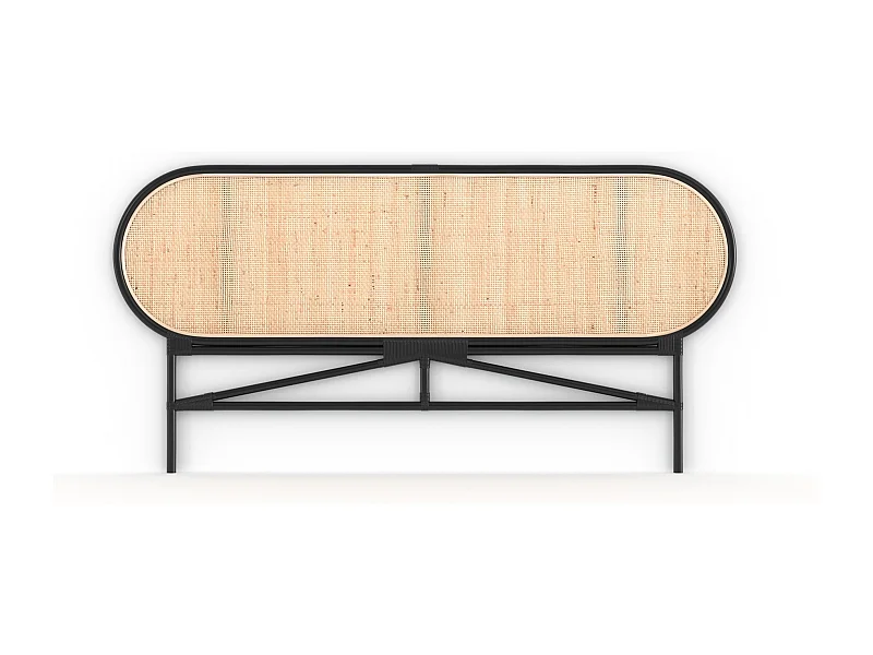 Tête de lit en rotin naturel et noir 160 cm - Navahino