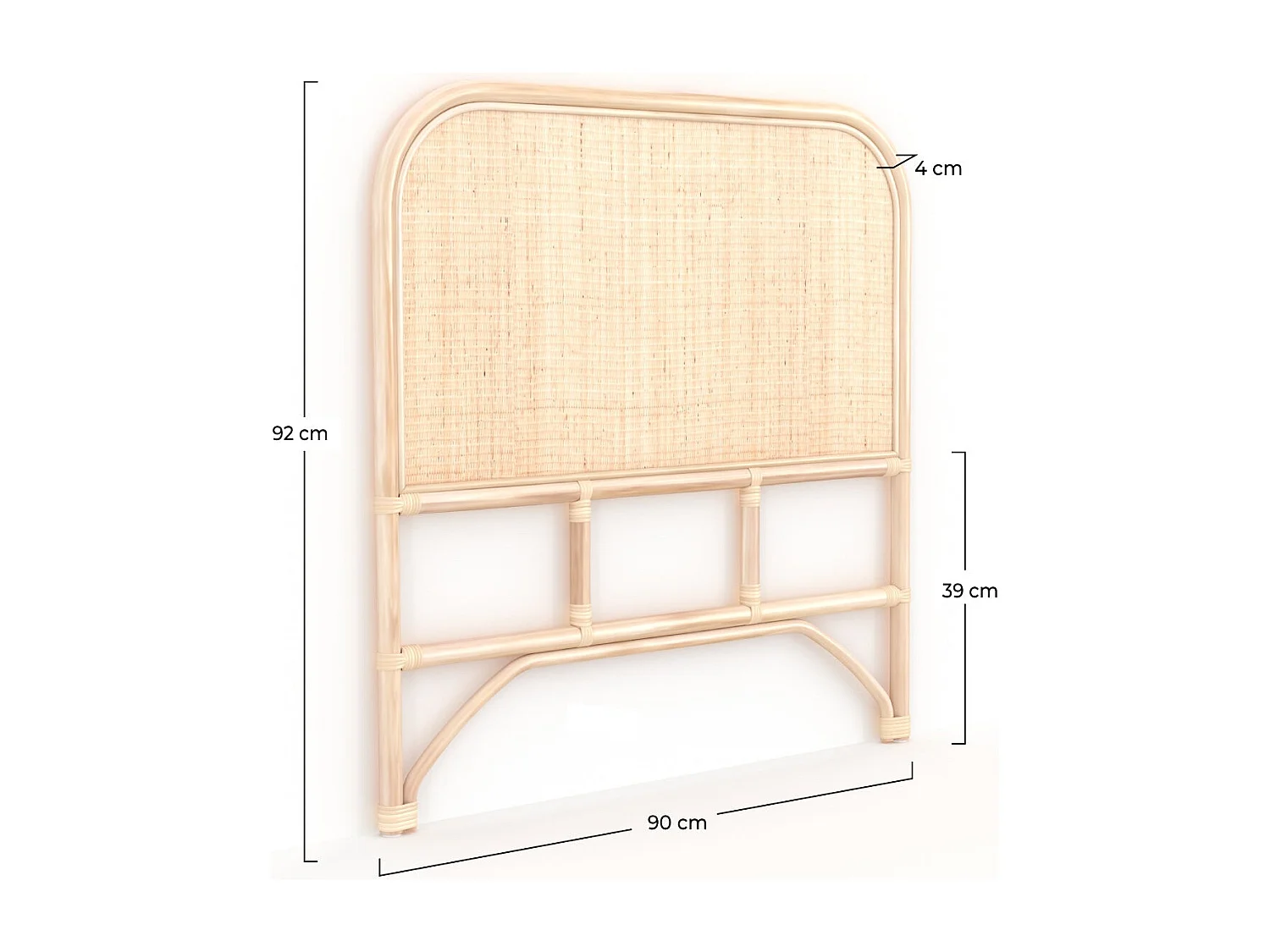 Testata 90 cm in rattan naturale - Grace