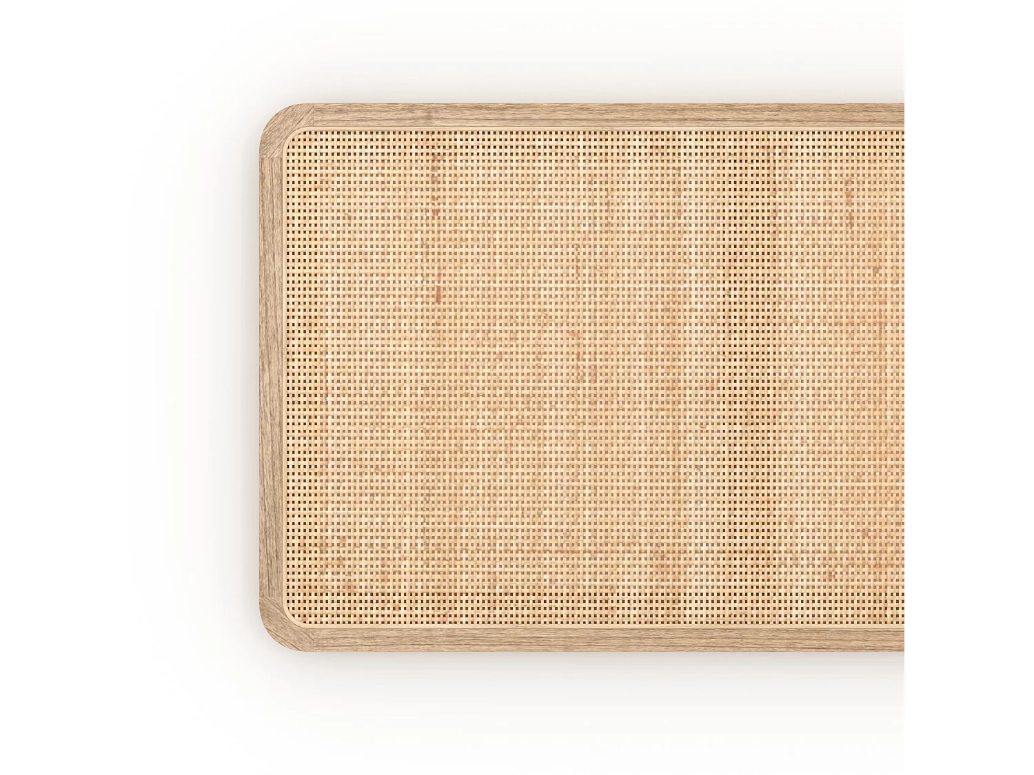 Testata da letto sospesa in legno e canneté 160 cm - Khao