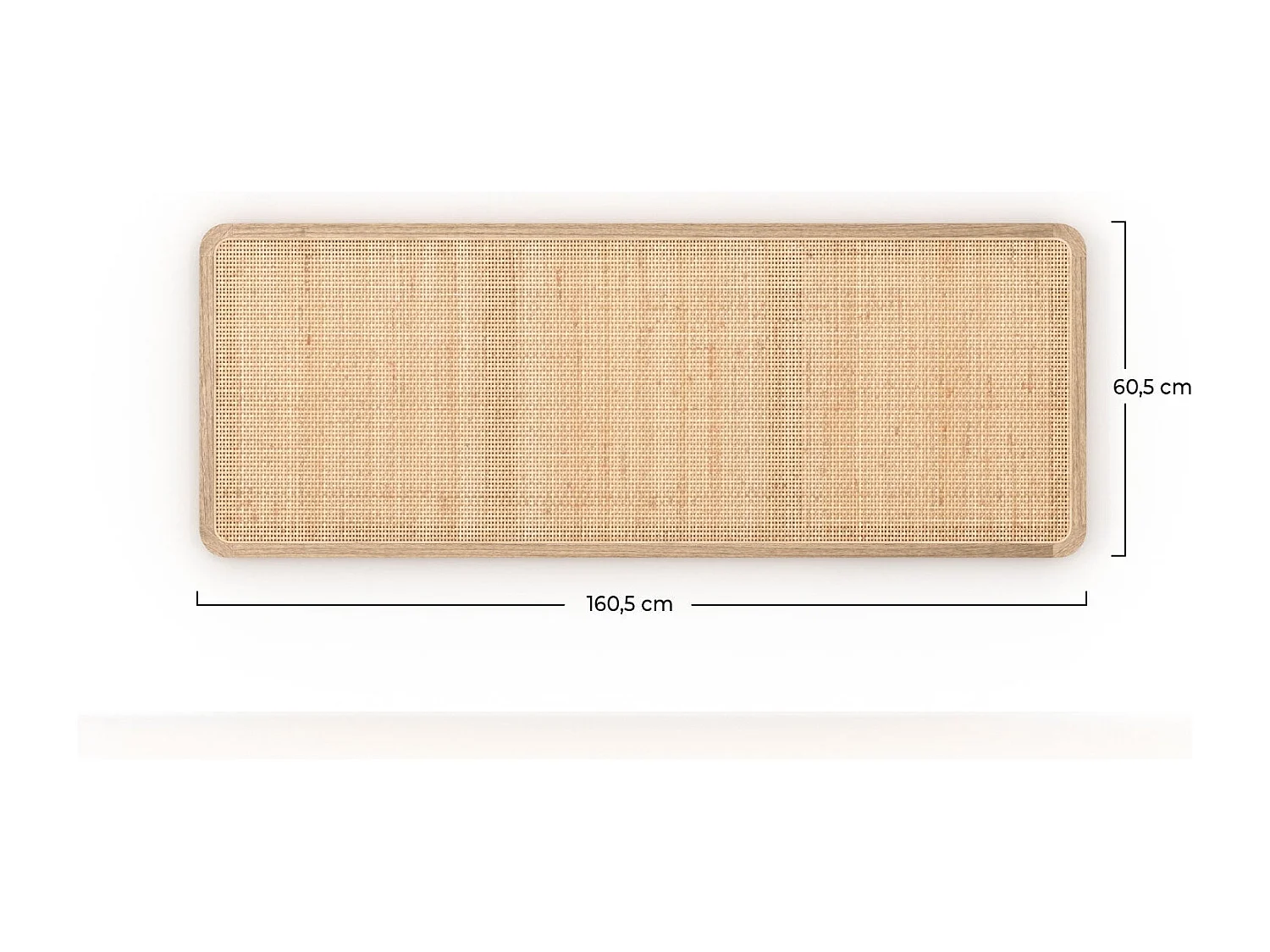 Testata da letto sospesa in legno e canneté 160 cm - Khao