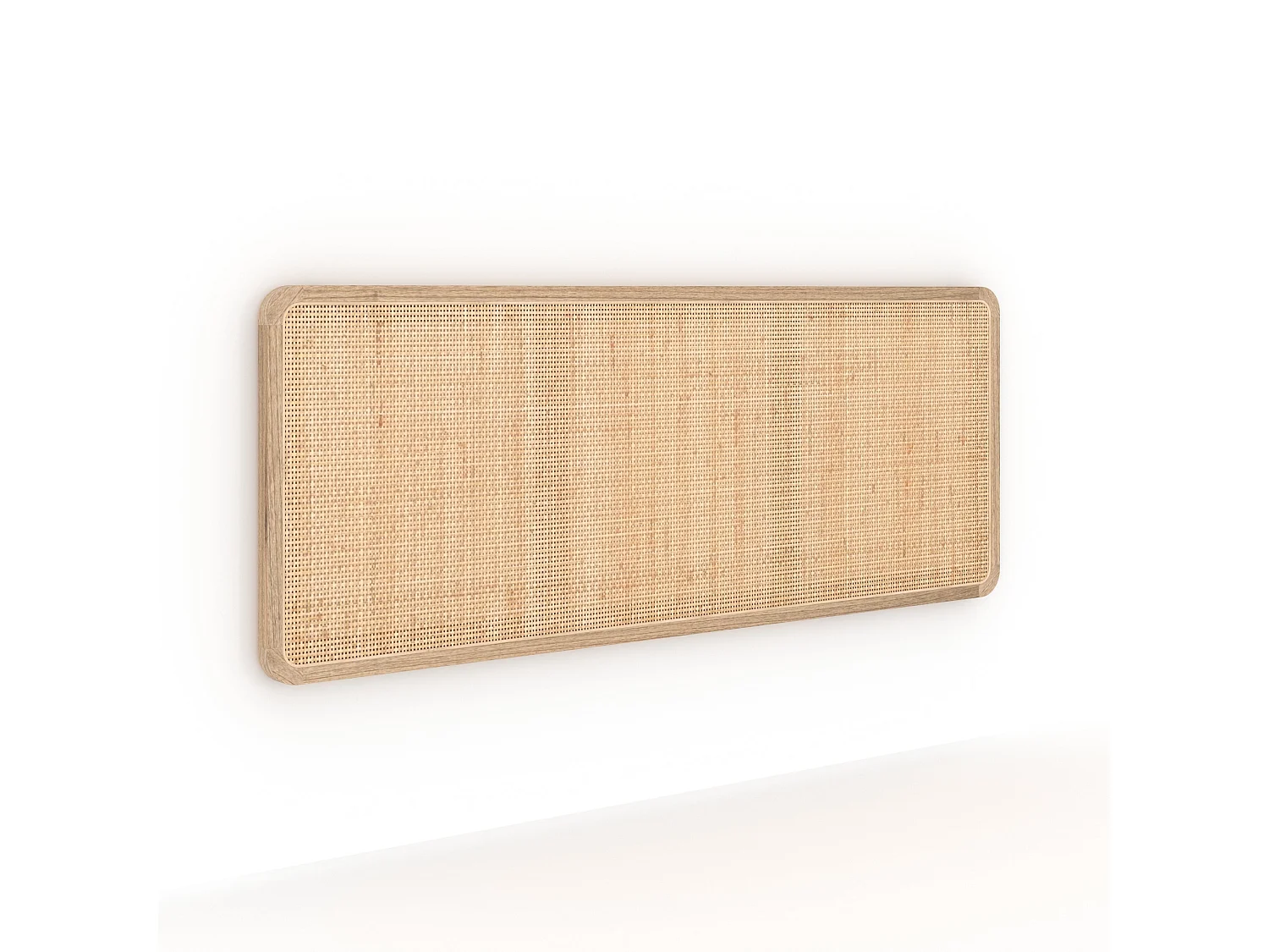 Testata da letto sospesa in legno e canneté 160 cm - Khao