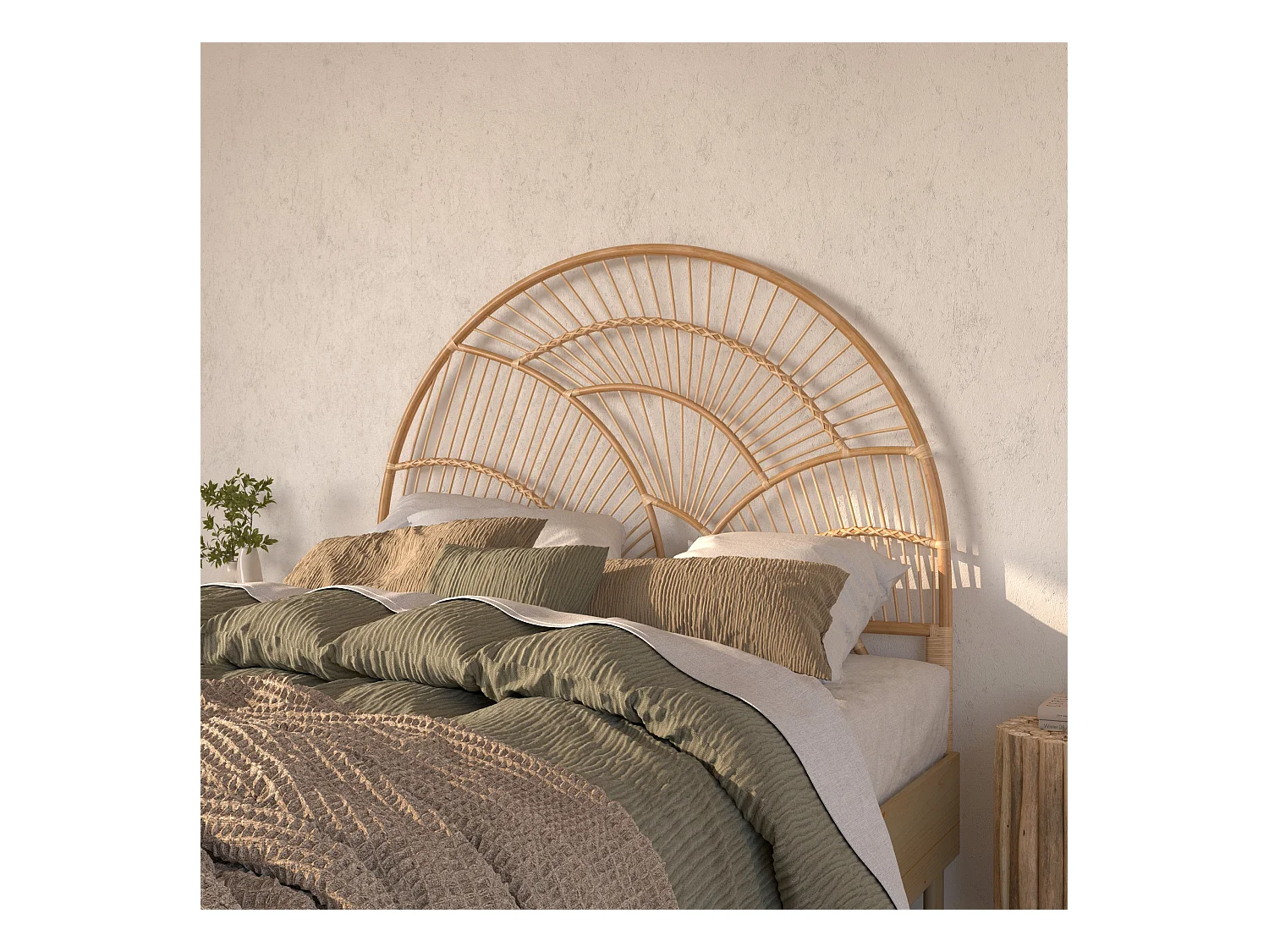 Tête de lit en rotin naturel 140 cm - Séléné