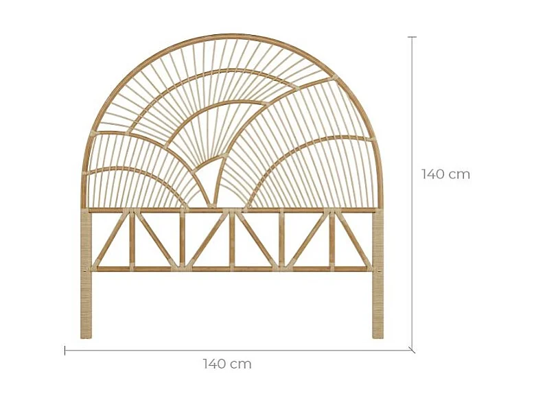 Testata da letto in rattan naturale 140 cm - Séléné