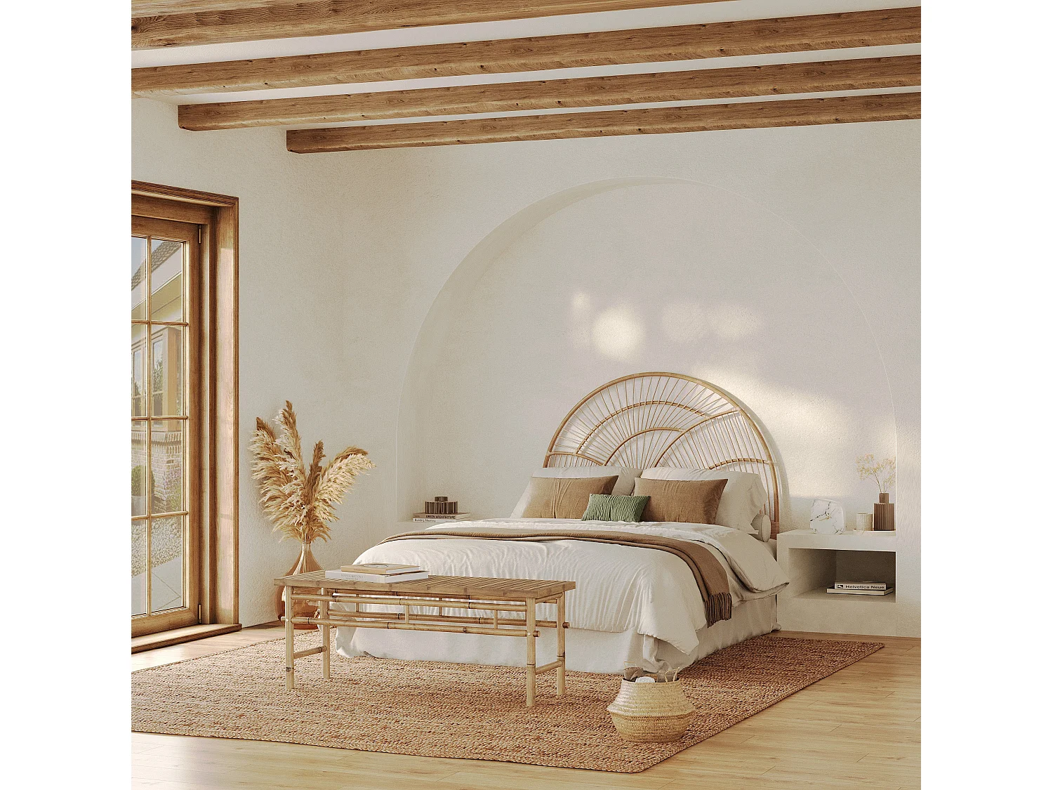 Cabecero de ratán natural 140 cm - Séléné