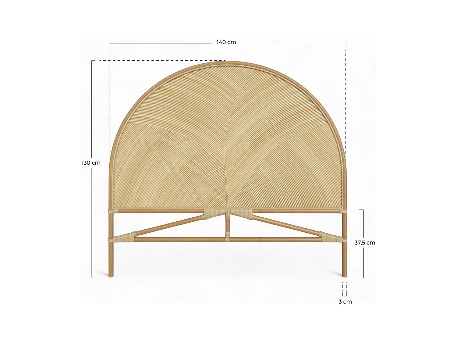 Tête de lit en rotin naturel 140 cm - Beigia