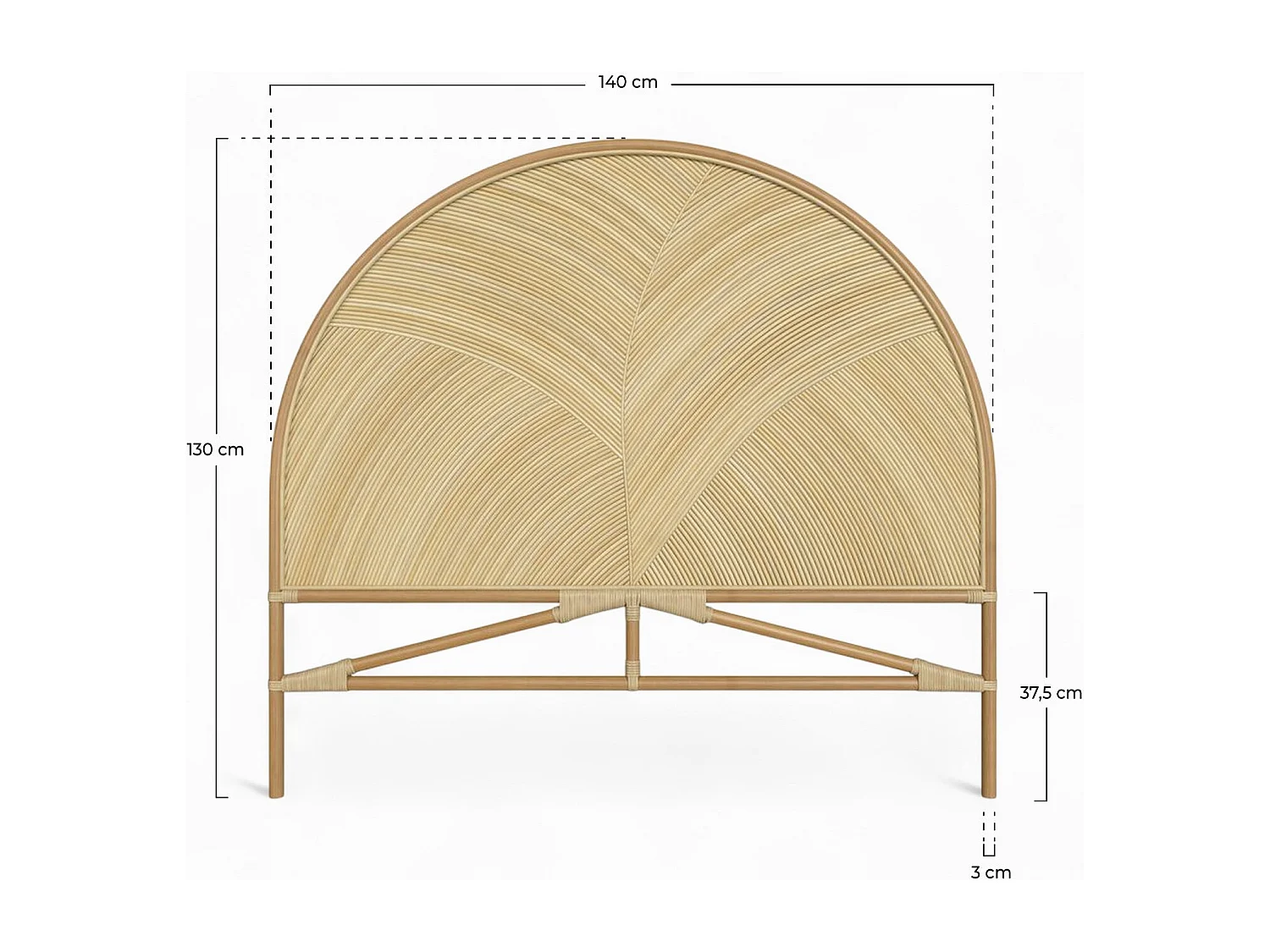Testata in rattan naturale 140 cm - Beigia