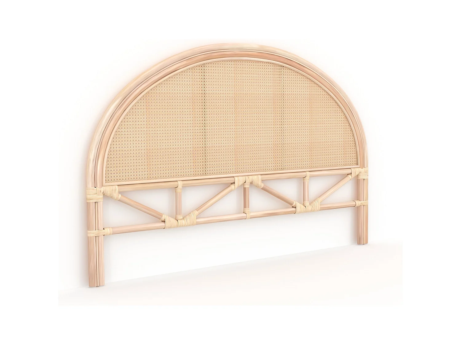 Testata da letto 140 cm in rattan naturale - Grace
