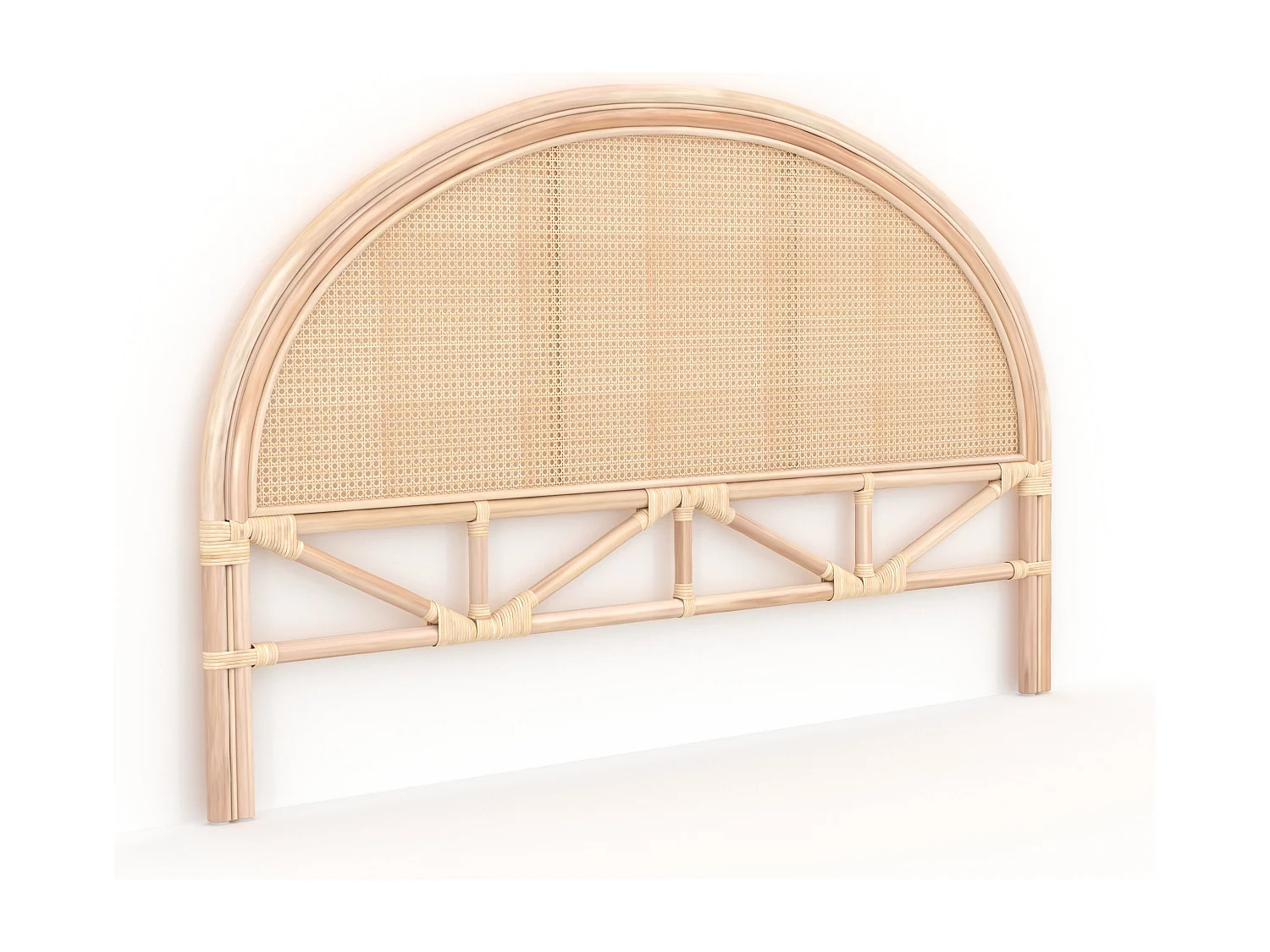 Testata da letto 140 cm in rattan naturale - Grace